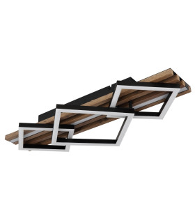 Obrien 61x31cm Integrated LED Semi Flush Ceiling Light Matt Black 3x LED 3000K-2