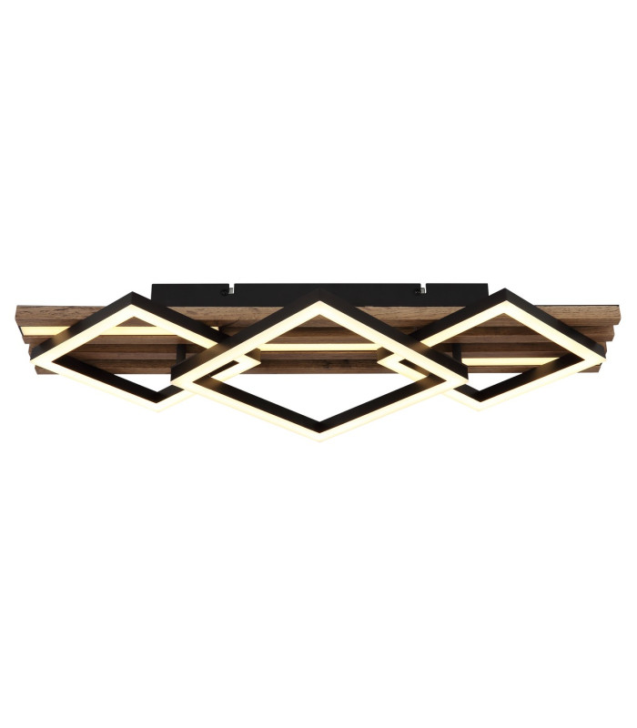 Obrien 61x31cm Integrated LED Semi Flush Ceiling Light Matt Black 3x LED 3000K-3