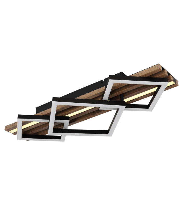 Obrien 61x31cm Integrated LED Semi Flush Ceiling Light Matt Black 3x LED 3000K-6