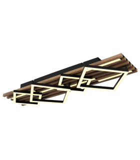 Obrien 82x31cm Integrated LED Semi Flush Ceiling Light Matt Black 5x LED 3000K-1