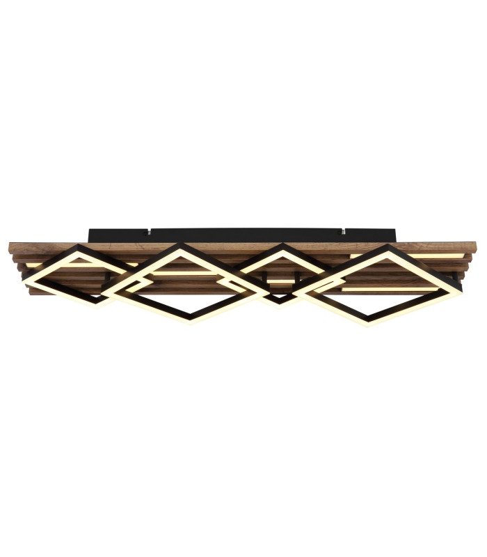 Obrien 82x31cm Integrated LED Semi Flush Ceiling Light Matt Black 5x LED 3000K-3