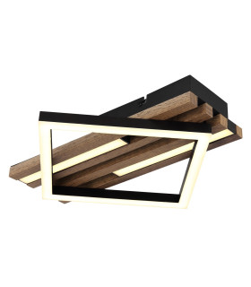 Obrien 33x31cm Integrated LED Semi Flush Ceiling Light Matt Black LED 3000K-1