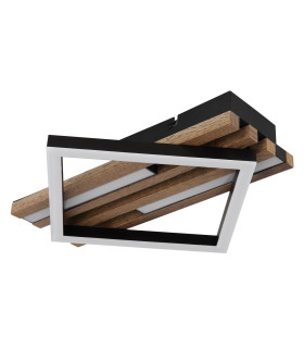 Obrien 33x31cm Integrated LED Semi Flush Ceiling Light Matt Black LED 3000K-2