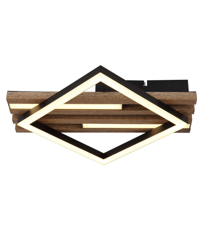 Obrien 33x31cm Integrated LED Semi Flush Ceiling Light Matt Black LED 3000K-3