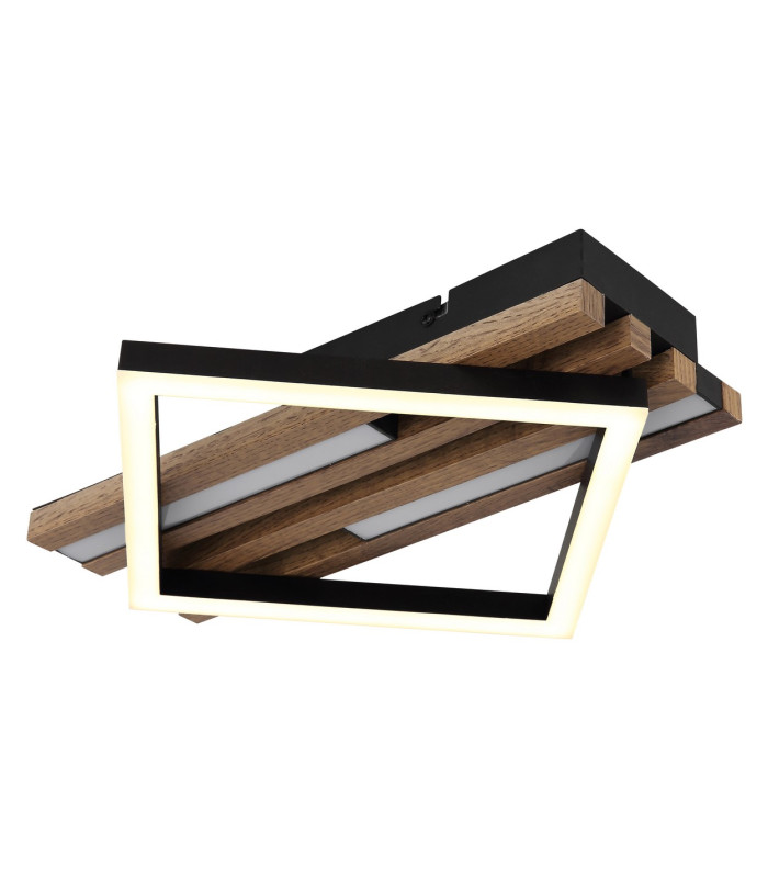 Obrien 33x31cm Integrated LED Semi Flush Ceiling Light Matt Black LED 3000K-5