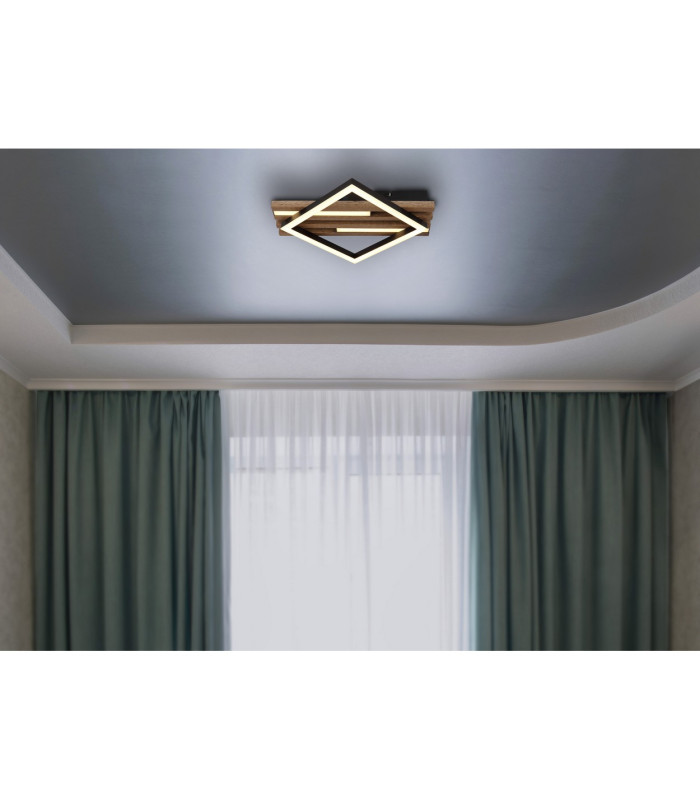 Obrien 33x31cm Integrated LED Semi Flush Ceiling Light Matt Black LED 3000K-10