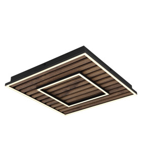 Woody 45cm Integrated LED Semi Flush Ceiling Light Matt Black LED 3000K-1