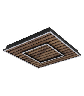 Woody 45cm Integrated LED Semi Flush Ceiling Light Matt Black LED 3000K-2