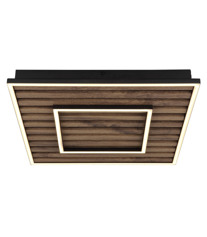 Woody 45cm Integrated LED Semi Flush Ceiling Light Matt Black LED 3000K-3