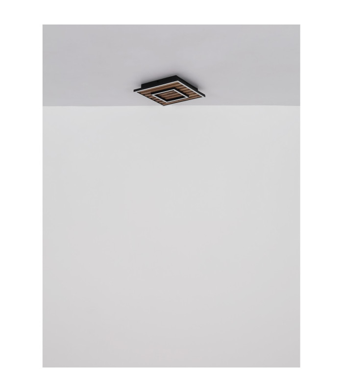 Woody 45cm Integrated LED Semi Flush Ceiling Light Matt Black LED 3000K-9
