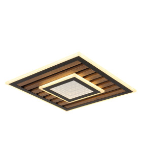 Woody 40cm Integrated LED Semi Flush Ceiling Light Matt Black LED 3000K-1