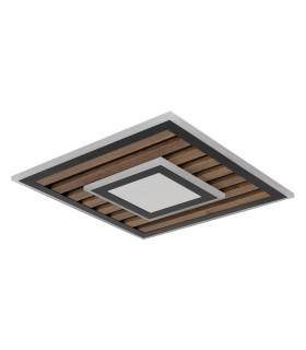 Woody 40cm Integrated LED Semi Flush Ceiling Light Matt Black LED 3000K-2