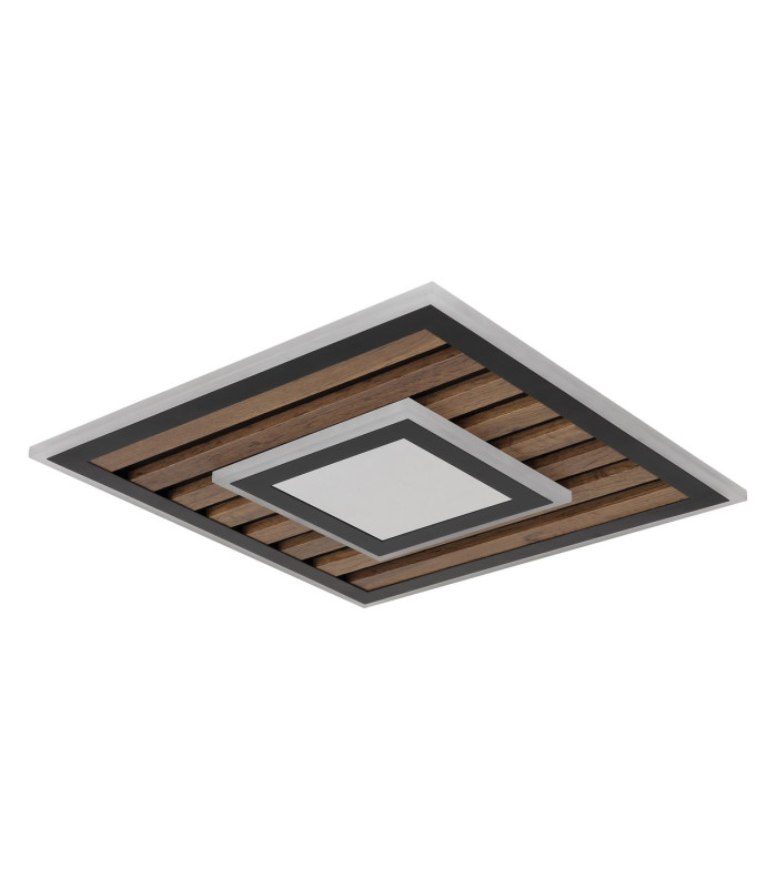 Woody 40cm Integrated LED Semi Flush Ceiling Light Matt Black LED 3000K-2