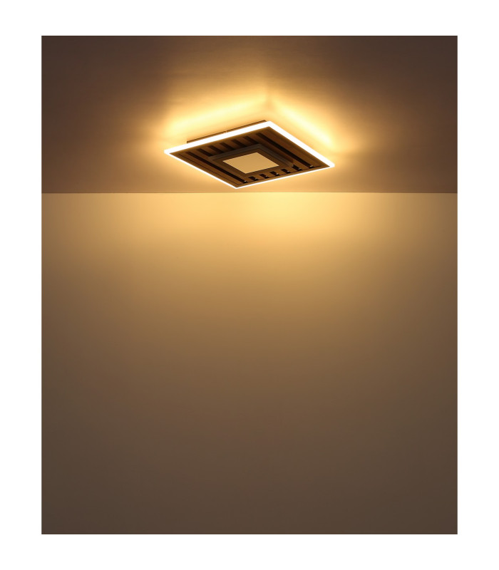 Woody 40cm Integrated LED Semi Flush Ceiling Light Matt Black LED 3000K-7