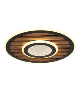 Woody 40cm Integrated LED Semi Flush Ceiling Light Matt Black LED 3000K-1