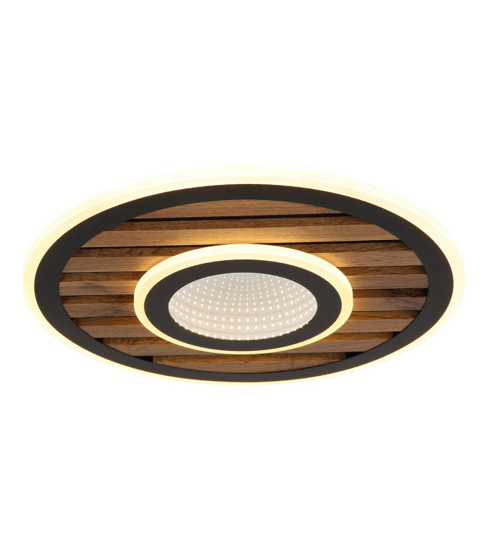 Woody 40cm Integrated LED Semi Flush Ceiling Light Matt Black LED 3000K-1