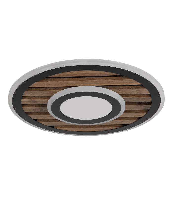 Woody 40cm Integrated LED Semi Flush Ceiling Light Matt Black LED 3000K-2
