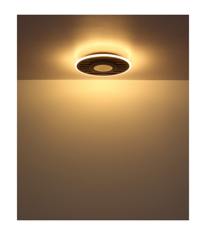 Woody 40cm Integrated LED Semi Flush Ceiling Light Matt Black LED 3000K-6