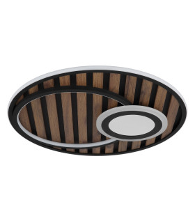 Woody 50cm Integrated LED Semi Flush Ceiling Light Matt Black LED 3000K-2