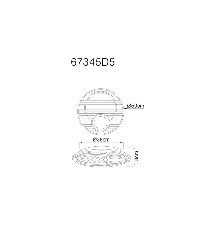 Woody 50cm Integrated LED Semi Flush Ceiling Light Matt Black LED 3000K-9