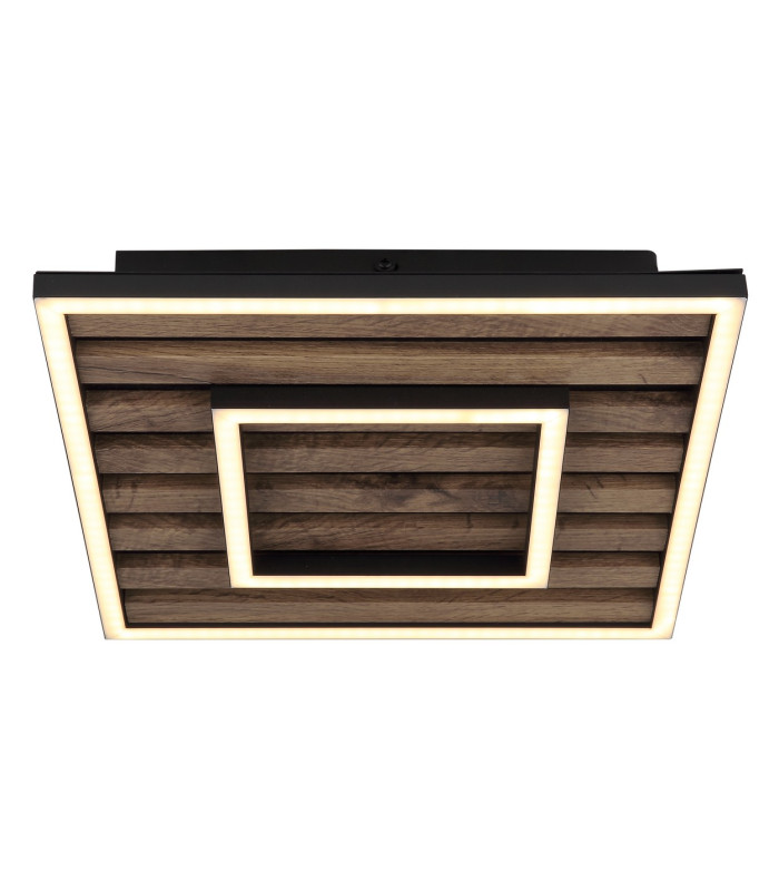 Woody 30cm Integrated LED Semi Flush Ceiling Light Matt Black LED 3000K-3