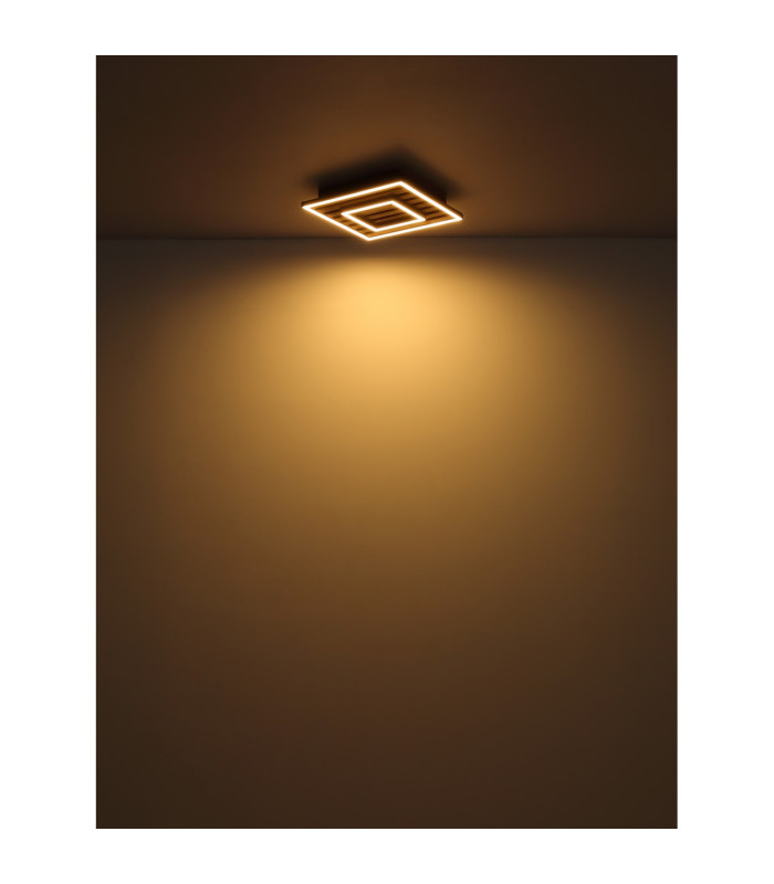 Woody 30cm Integrated LED Semi Flush Ceiling Light Matt Black LED 3000K-7