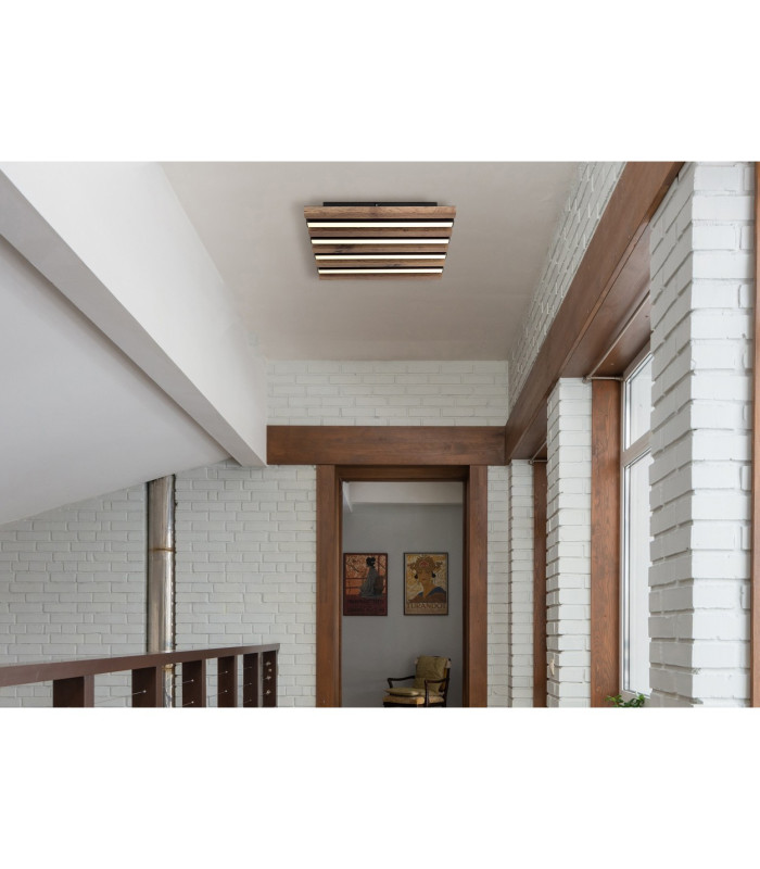 Hayden 30cm Integrated LED Semi Flush Ceiling Light Matt Black LED 3000K-8