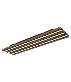 Hayden 80x20cm Integrated LED Semi Flush Ceiling Light Matt Black LED 3000K-1