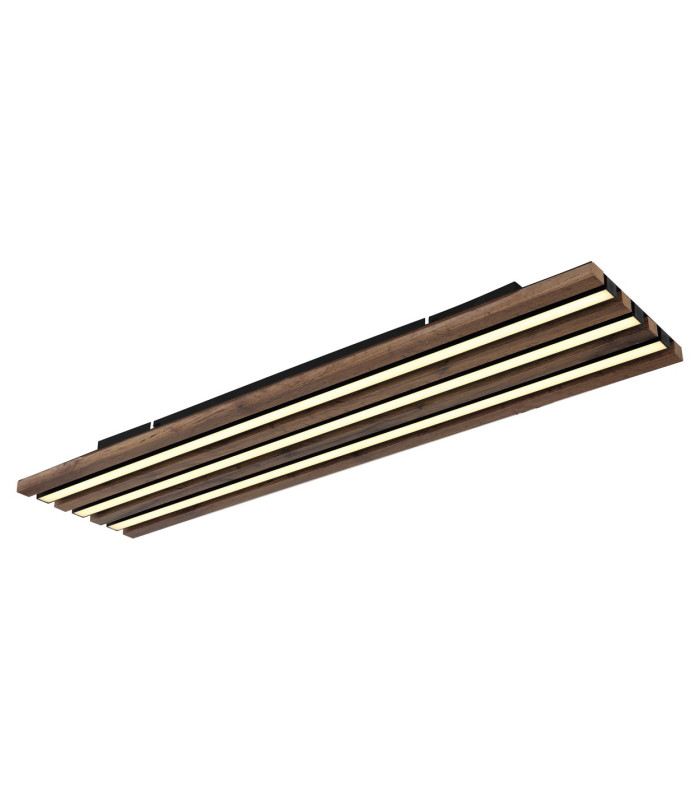 Hayden 80x20cm Integrated LED Semi Flush Ceiling Light Matt Black LED 3000K-1