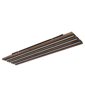 Hayden 80x20cm Integrated LED Semi Flush Ceiling Light Matt Black LED 3000K-2