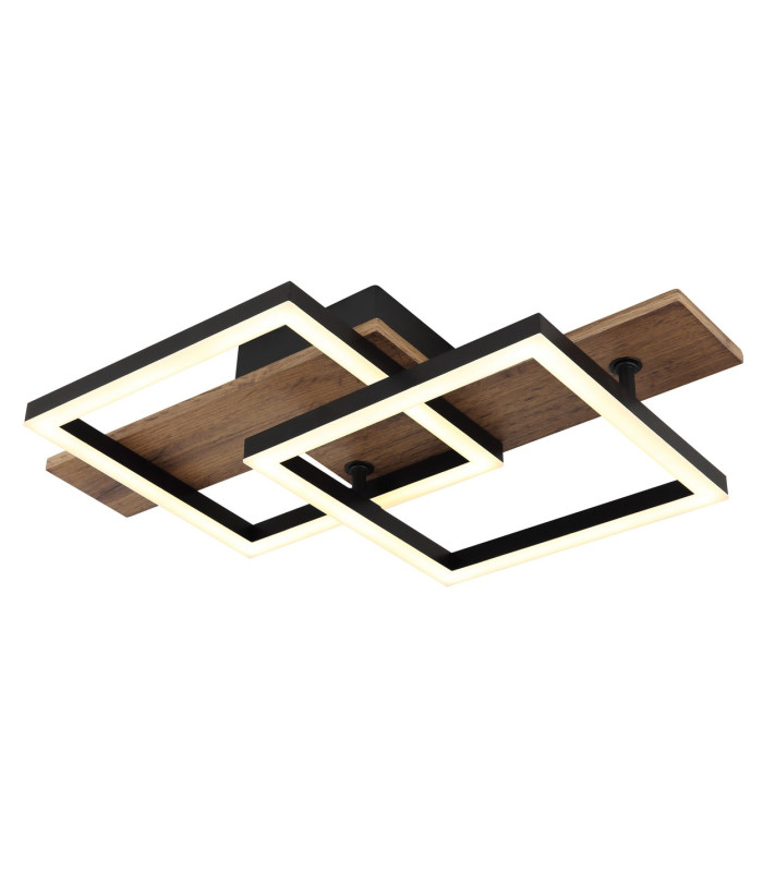 Jeffry Integrated LED Semi Flush Ceiling Light Matt Black LED 3000K-1