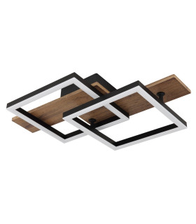 Jeffry Integrated LED Semi Flush Ceiling Light Matt Black LED 3000K-2