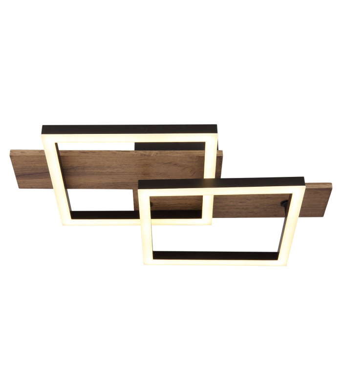 Jeffry Integrated LED Semi Flush Ceiling Light Matt Black LED 3000K-3