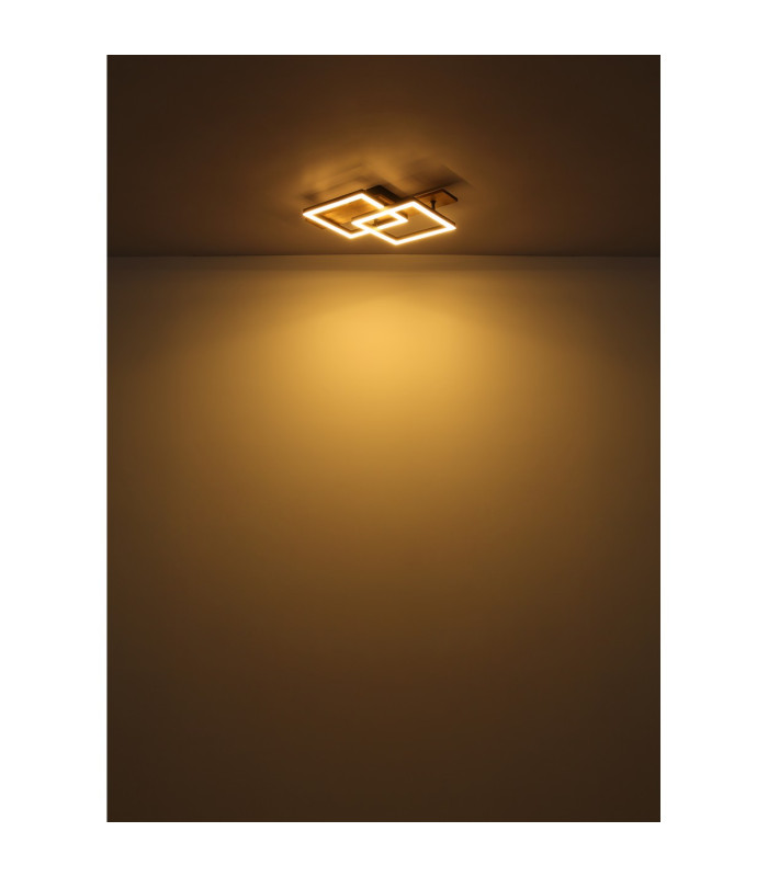 Jeffry Integrated LED Semi Flush Ceiling Light Matt Black LED 3000K-5