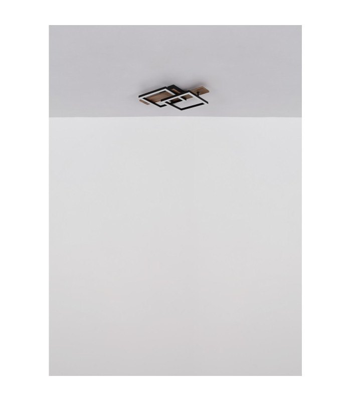 Jeffry Integrated LED Semi Flush Ceiling Light Matt Black LED 3000K-7