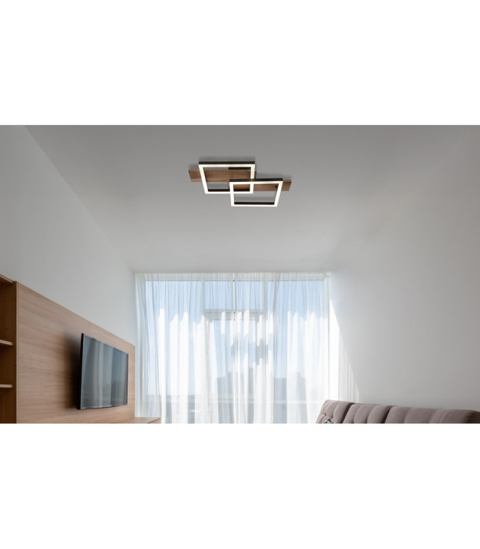 Jeffry Integrated LED Semi Flush Ceiling Light Matt Black LED 3000K-8