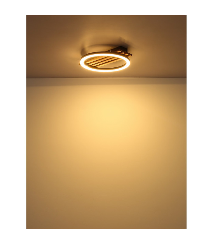 Tisha 34x30cm Integrated LED Semi Flush Ceiling Light Matt Black LED 3000K-5