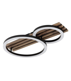 Tisha Integrated LED Semi Flush Ceiling Light Matt Black 2x LED 3000K-2