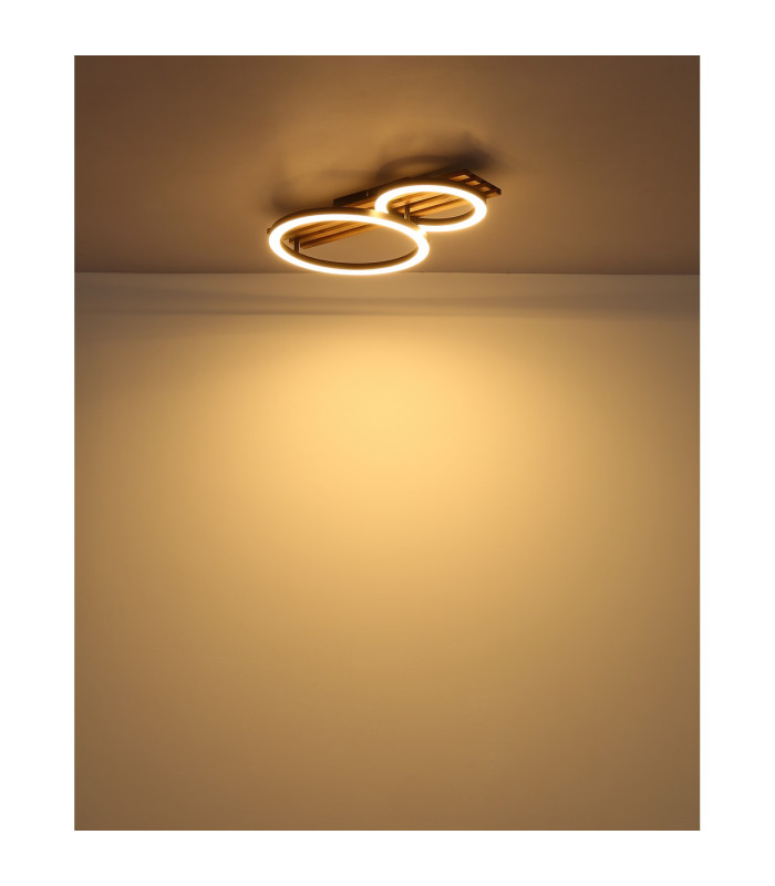 Tisha Integrated LED Semi Flush Ceiling Light Matt Black 2x LED 3000K-5