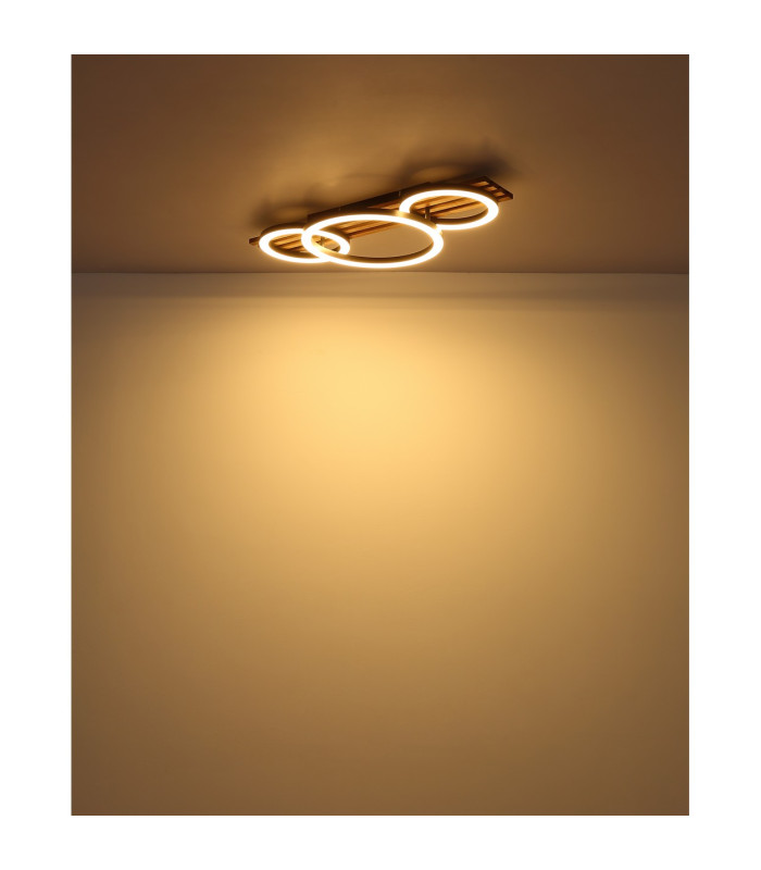 Tisha 62x30cm Integrated LED Semi Flush Ceiling Light Matt Black 3x LED 3000K-5