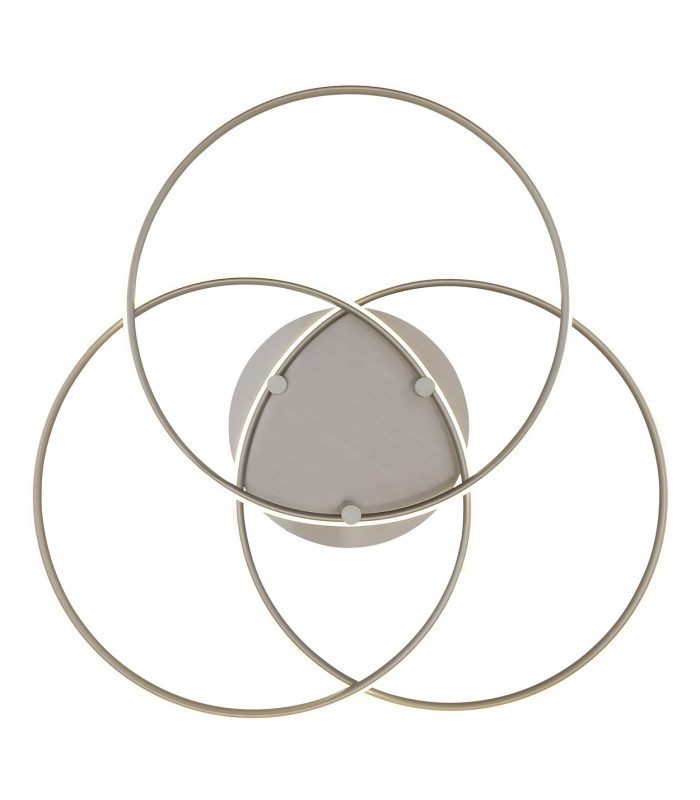 Kombos 45.6cm Integrated LED Semi Flush Ceiling Light Nickel Matt 3x LED 4000K-3
