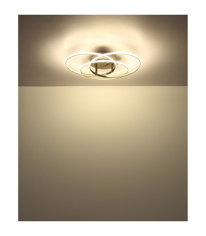 Kombos 45.6cm Integrated LED Semi Flush Ceiling Light Nickel Matt 3x LED 4000K-4