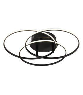 Kombos 45.6cm Integrated LED Semi Flush Ceiling Light Matt Black 3x LED 4000K-1
