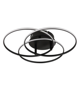 Kombos 45.6cm Integrated LED Semi Flush Ceiling Light Matt Black 3x LED 4000K-2