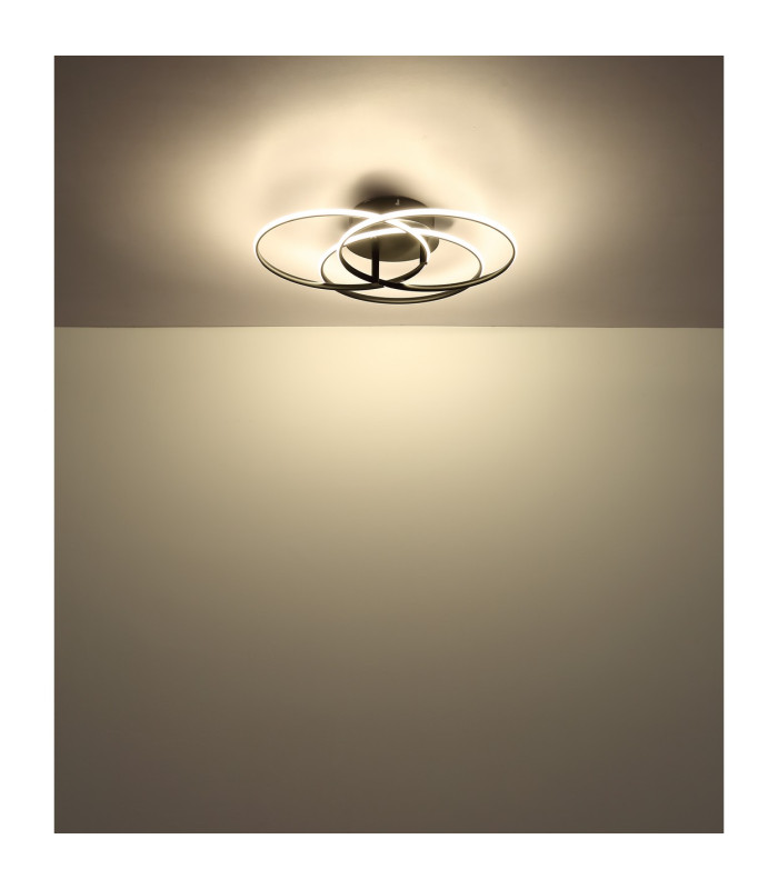 Kombos 45.6cm Integrated LED Semi Flush Ceiling Light Matt Black 3x LED 4000K-4