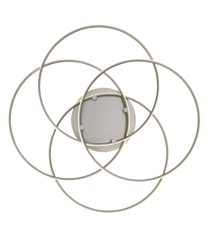 Kombos 51.5cm Integrated LED Semi Flush Ceiling Light Nickel Matt 4x LED 4000K-3