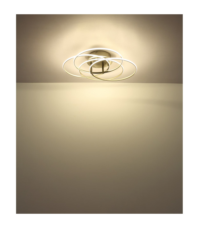 Kombos 51.5cm Integrated LED Semi Flush Ceiling Light Nickel Matt 4x LED 4000K-4
