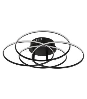 Kombos 51.5cm Integrated LED Semi Flush Ceiling Light Matt Black 4x LED 4000K-2
