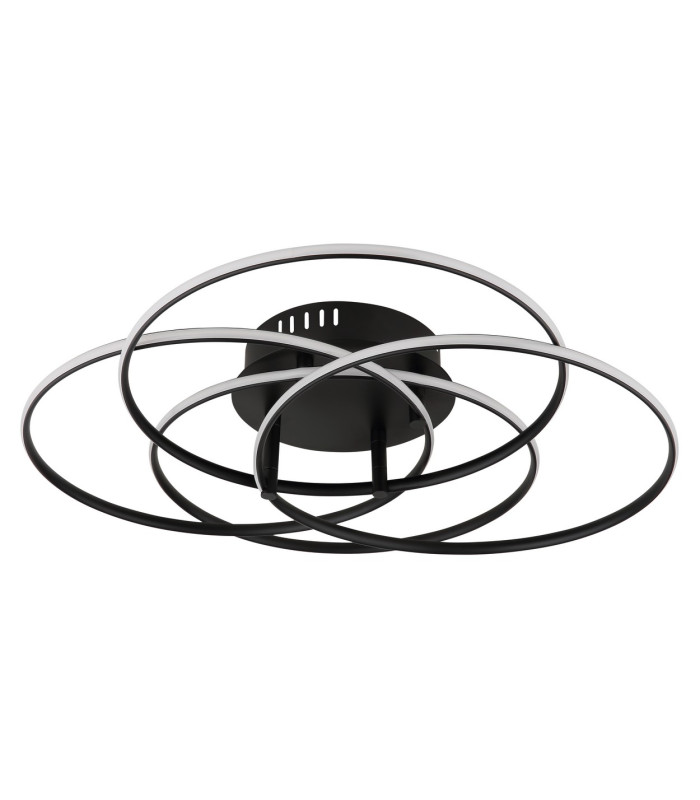 Kombos 51.5cm Integrated LED Semi Flush Ceiling Light Matt Black 4x LED 4000K-2