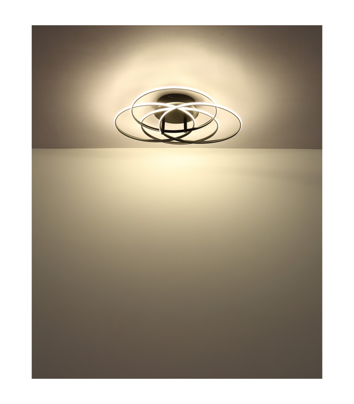 Kombos 51.5cm Integrated LED Semi Flush Ceiling Light Matt Black 4x LED 4000K-4